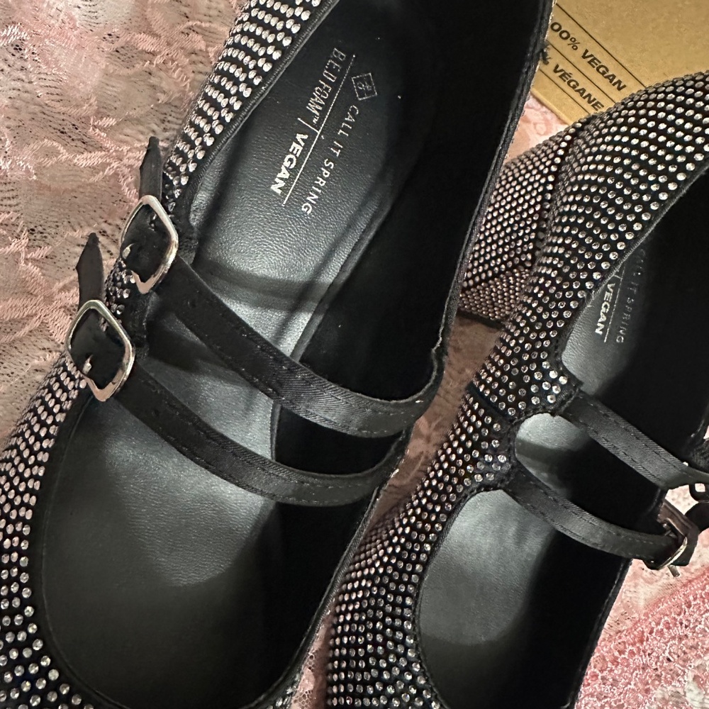 Call It Spring Vegan Rhinestone Mary Janes - Picture 2 of 4